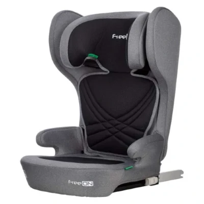 buster sedishte so ISOFIX FreeON Olymp sivo so visok potpirach za grb i prilagodliv potpirach za glava