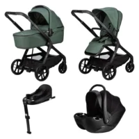 kolichka 4 vo 1 so ISOFIX FreeON EON zelena so korpa sportsko sedishte avtosedishte i rotirachka baza