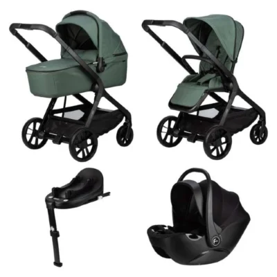 kolichka 4 vo 1 so ISOFIX FreeON EON zelena so korpa sportsko sedishte avtosedishte i rotirachka baza